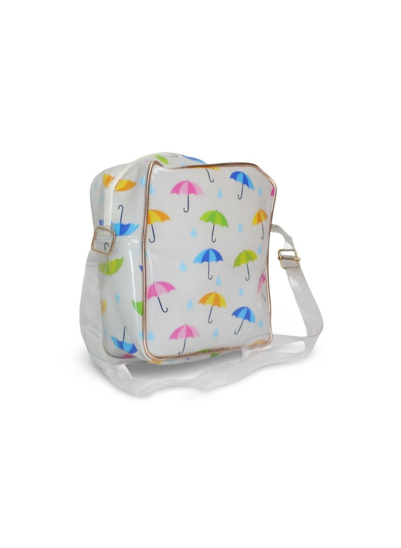 فانسي حقيبة كروس للبنات - بيضاء بتصميم مظلة - Image 2